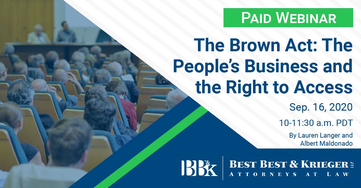 The Brown Act The People’s Business and the Right to Access Best